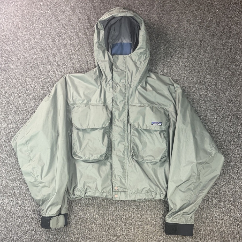 Vintage Patagonia SST Fly Fishing Wading Jacket Men XL Sage Green Shell Gorpcore